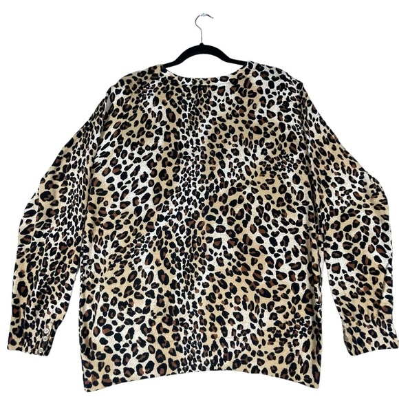 Lane Bryant Leopard Print V-Neck Travel Casual Party Cardigan Sweater - Sz 18/20 - Picture 2 of 16